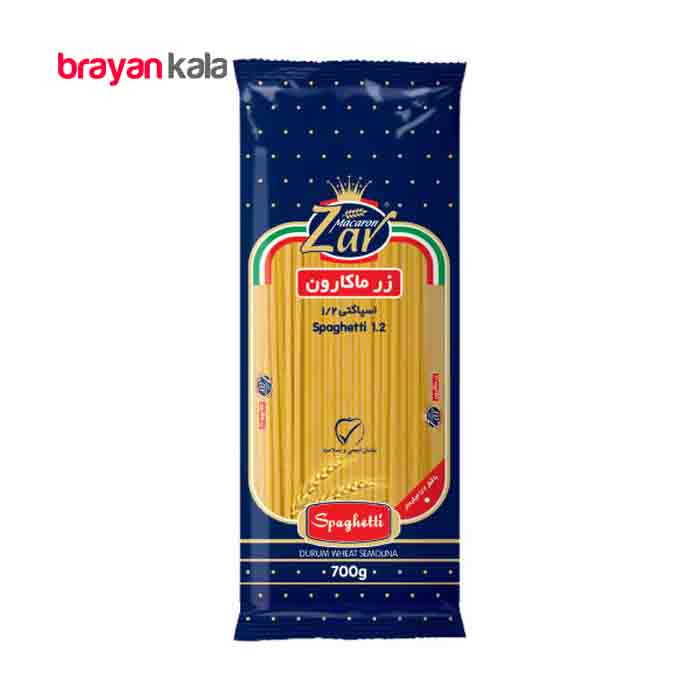 عکس اصلی اسپاگتی زر ماکارون قطر 1.2 مقدار 700 گرم